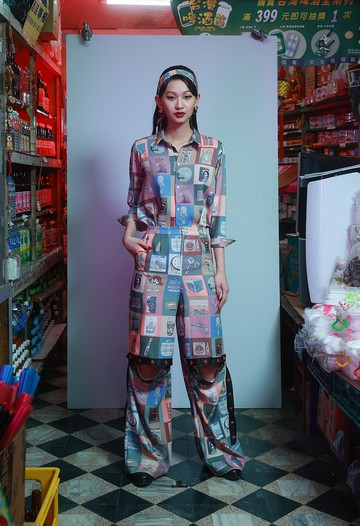 龐克風膝蓋破口寬褲