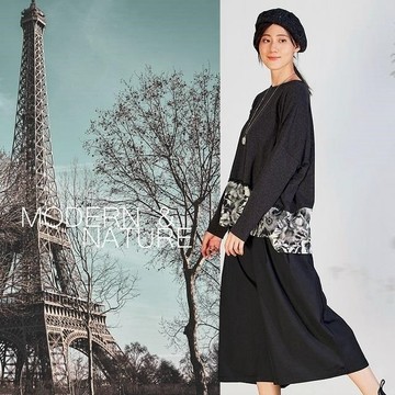 【gd shop】輕優雅休閒款/拼接落肩蕾絲上衣 1221031