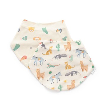 澳洲Purebaby有機棉 嬰兒圍兜/口水巾2件組