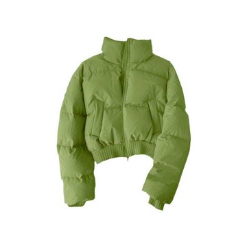 大碼胖妹妹立領加厚保暖綠色棉衣棉服冬季新款小眾ins面包服外套