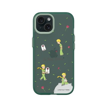 iPhone 15 Clear 憂墨綠 - Le Petit Prince 小王子 - 小王子與玫瑰