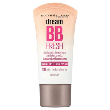 Maybelline, Dream BB Fresh，保濕型美膚霜，SPF 30，110 淺/中調薄透色，1 液量盎司（30 毫升）