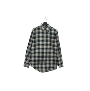 Back to Green-品牌襯衫 polo 綠白格紋 sh-23//vintage shirt
