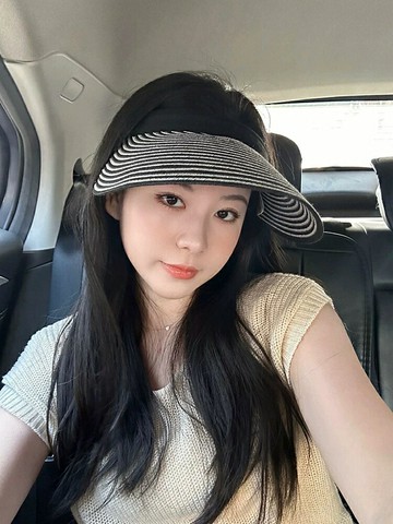 ]空頂uv遮陽帽女夏季防曬帽防紫外線海邊沙灘拉菲草帽太陽帽子