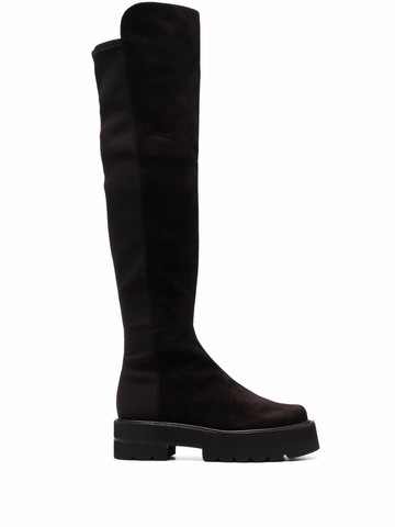Stuart Weitzman - knee-length boots - women - Calf Leather/Suede/Rubber/Fabric/Fabric - 38,5 - Brown