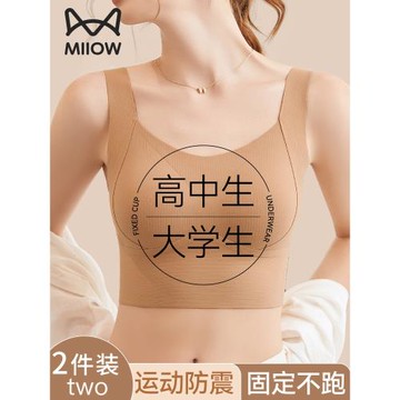 貓人高中生少女文胸18歲大學生17歲發育期運動防震聚攏防下垂內衣