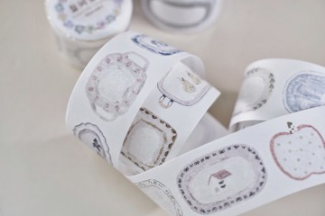 盤間絮夢 花柄が可愛い絵付けプレート PET 和紙膠帶 (kiss-cut)