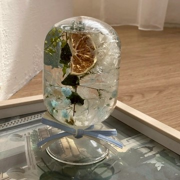 【Flora Flower】浮游花水晶球-蘇打汽水(贈三色LED底座)