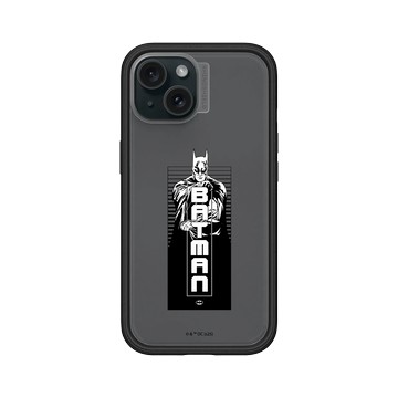 iPhone 15 Mod NX 黑 - Batman 蝙蝠俠 - 黑白畫風-蝙蝠俠