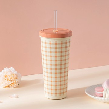 法式織戀系列 二代陶瓷易潔層吸管杯710ml