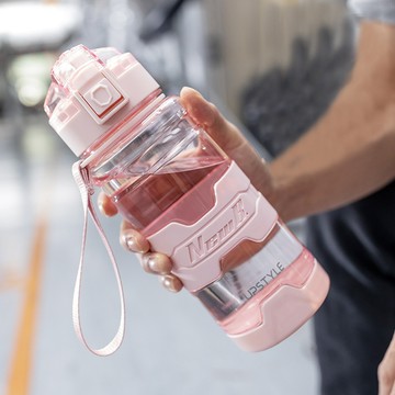 TRITAN質感防摔直飲運動提帶水壺 700ML 透明粉