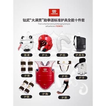 道郎 TEEWOO跆拳道護具8 10件套裝 護手護腳護腿護臂護頭護胸護襠
