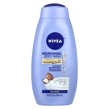 Nivea, 滋養沐浴露，乳木果油，20 液量盎司（591 毫升）