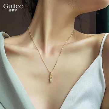 【Gulicc】古莉可 竹節 項鍊(飾品 頸鍊 鎖骨鍊 韓系 首飾 情人節 母親節 七夕 生日禮物)
