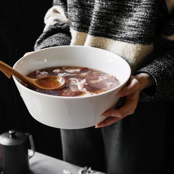 白色酒店大湯碗歐式陶瓷家用大號水煮魚湯盆創意個性大容量沙拉碗