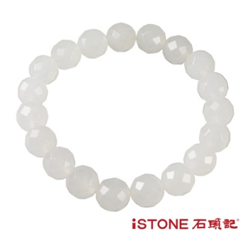 石頭記 京白玉手鍊-品牌經典-10mm(切面)