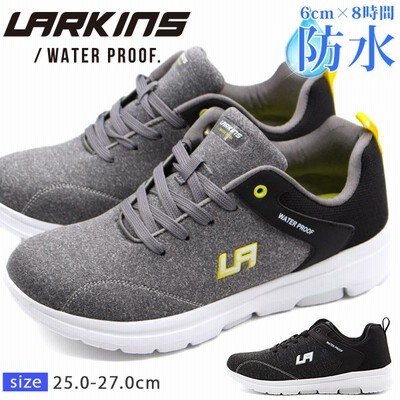 Larkins スニーカー メンズ 靴 黒 ブラック グレー 防水 雨 軽量 ランニング ウィーキング ジム 高校生 通勤 L 6 通販 Lineポイント最大get Lineショッピング