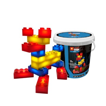 LIGHT STAX Basic 小顆粒系列 亮亮積木 Set 30 帶LED燈 可充電電池積木  小狗  1桶