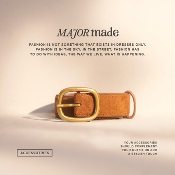 金釦奢絨麂皮皮帶