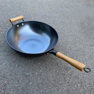 生鐵炒鍋老式家用炒菜鍋無涂層不粘純鐵燃氣灶電磁爐通用鑄鐵鍋