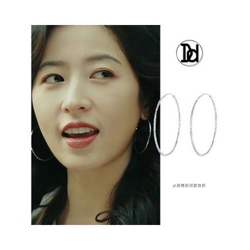 官方首發！周雨彤顧云蘇同款滿天星大圈耳環純銀圓圈耳圈爆款高級