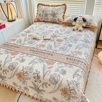 2025新款牛奶絨床蓋單件珊瑚加毛絨防滑夾棉絎縫床單加厚保暖鋪墊