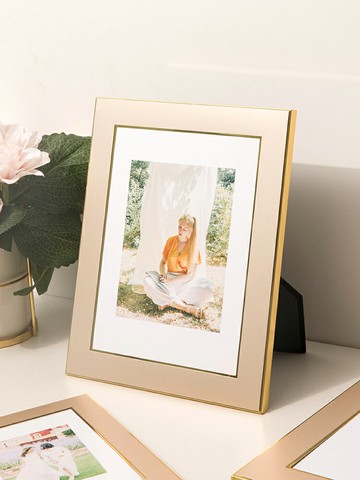 法式輕奢鋁合金相框擺臺6寸7寸10寸情侶婚紗照金屬掛墻畫框洗照片