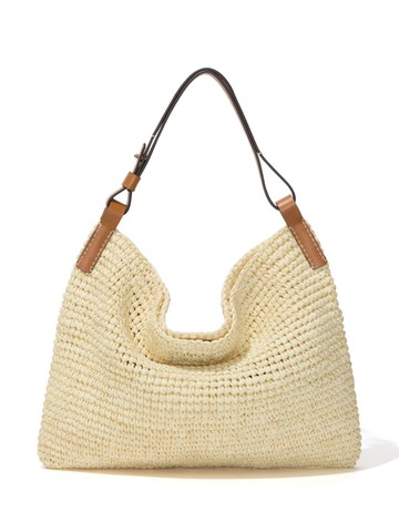 Proenza Schouler White Label - Minetta raffia shoulder bag - women - CALFSKIN/Raffia - One Size - Neutrals