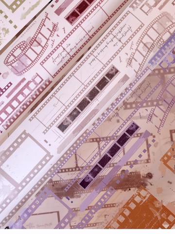 菲林集 復古多彩膠片打底素材 PET 和紙膠帶 手帳拼貼