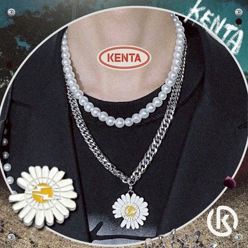 🌾健太選物🌾太陽花珍珠古巴項鍊 GD風格 潮流項鍊 男生項鍊 珍珠項鏈 雙層項鍊 項鍊女 舞蹈 街舞項鍊