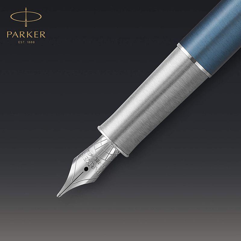 PARKER パーカー公式 ソネット プレミアム 万年筆 M 中字 高級 ブランド ギフト ペン先 18金 メタルブルーCT 211974