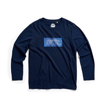 EDWIN｜男裝｜藍圖印花薄長袖T恤