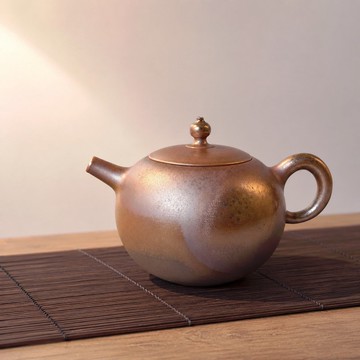 柴燒玫瑰金彩西施茶壺 / 350cc / 小平凡手作
