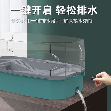 帶蓋專用烏龜養缸帶曬臺別墅龜缸飼養箱家用鱷龜巴西龜烏龜缸家用