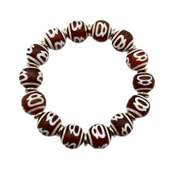 藏古祥館-財神紅天珠手串D0008