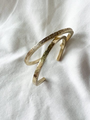 紀念-3.5mm-敲斜紋.水波紋黃銅手環-可刻字-畢業禮物-老師禮物