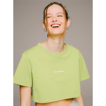 WASSUP女生短款短袖T恤夏季新品高腰露臍純棉寬松休閑上衣潮牌