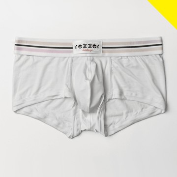 【零碼 M、L 】▶低腰◀四角褲-萬花筒-紫 白【超細纖維】