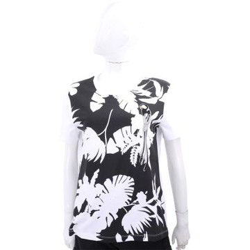 Max Mara-STUDIO 刺繡鸚鵡水鑽 黑白印花短袖TEE T恤