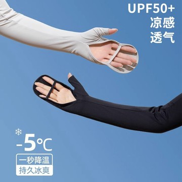 免運🚤防曬冰袖 冰絲袖套 冰涼套袖 防曬 隔熱 運動套袖冰袖女防紫外線夏季薄款開車騎行電動車冰絲防曬袖套手套一體護袖