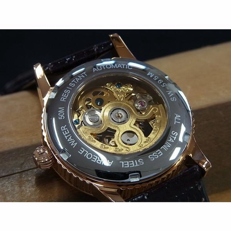 超美品 AUREOLE オレオール スケルトンウォッチ 自動巻 ベルト新品 Yahoo!オークション -「オレオール スケルトン」(アナログ（自動