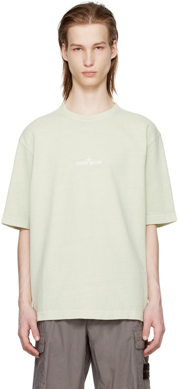 Stone Island 绿色贴饰 T 恤