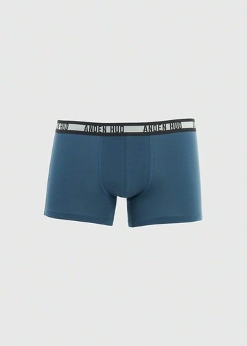 男款XXL_Back to Track．短版腰帶平口內褲(深潛藍-黑白緊帶)