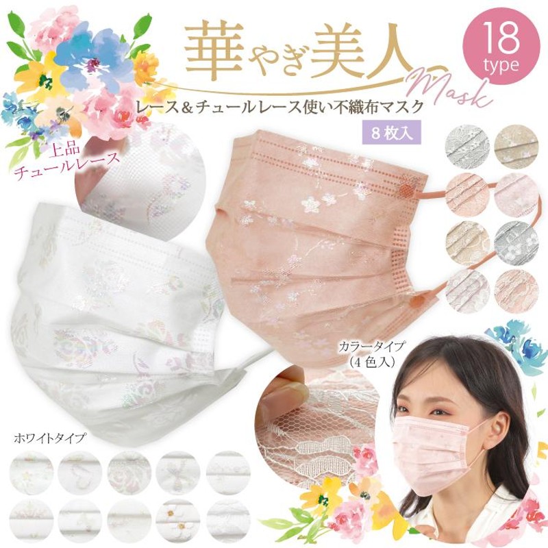 真っ白チュールレー❀.花モチーフ  マスクカバー mask_tham.jpg