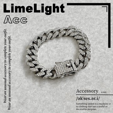 ☆LimeLight☆ 水鑽 / 滿鑽 / 安全扣 / 機械扣 / 古巴手鍊 嘻哈 饒舌 VIBE風 飾品 手鍊