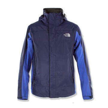 美國百分百【The North Face】防風 連帽 外套 TNF 防水 保暖 防寒 北臉 單件 深藍 S號 F787
