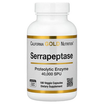California Gold Nutrition, 舍雷肽酶加蛋白分解酵素素食膠囊，40000 SPU，180 粒