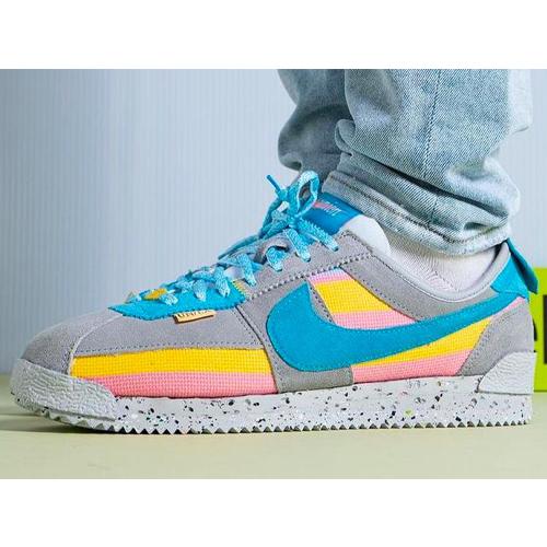 29センチワイズNIKE ナイキ ×UNION CORTEZ SP LIGHT SMOKE ユニオン コルテッツ ローカットスニーカー グレー/ブルー US9.5 DR1413-002