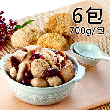 【如意生技】蛋素麻油/薑母/麻辣/十全大補猴菇湯品任選6包(700g/包〉