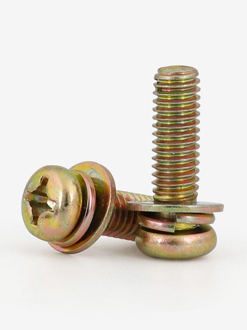 M3M4M5M6M8 鍍彩鋅十字帶墊螺釘圓頭盤頭三組合螺絲組合螺絲*8x40